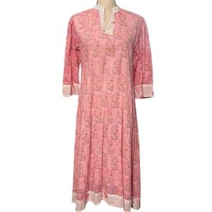 Clara the Label Pink Floral Cottagecore‎ Prairie Country Midi Dress Women’s M